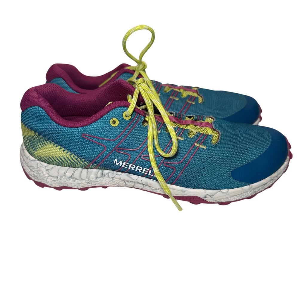 Merrell Moab Flight Trail Sneakers Men 7 Gorpcore Colorblock Teal Pink Retro